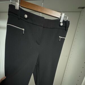 Calvin Klein Black Pants with Silver Zipper Accents